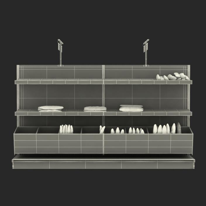 3D model Bakery Display Dark with Bread