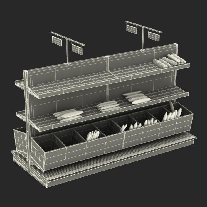 3D model Bakery Display Dark with Bread