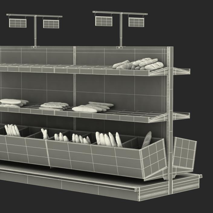 3D model Bakery Display Dark with Bread