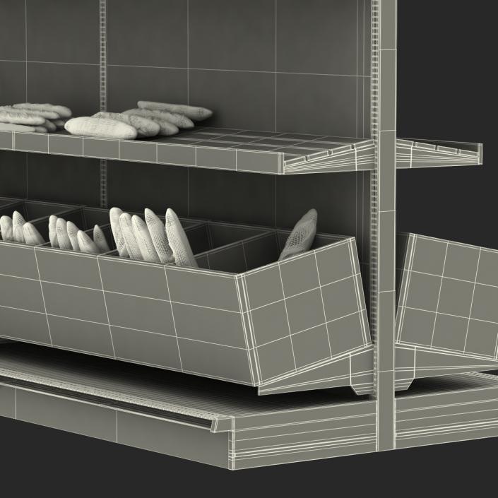 3D model Bakery Display Dark with Bread