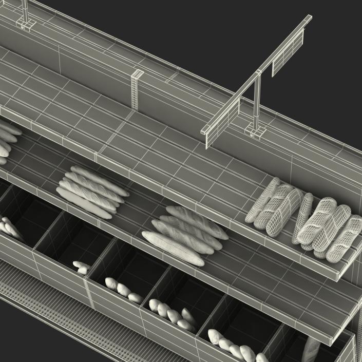 3D model Bakery Display Dark with Bread