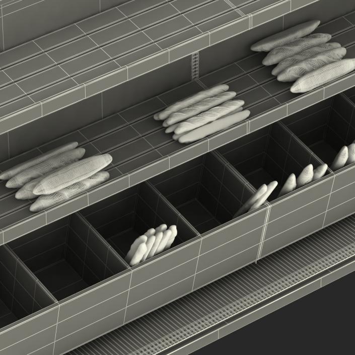 3D model Bakery Display Dark with Bread