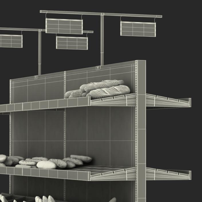 3D model Bakery Display Dark with Bread