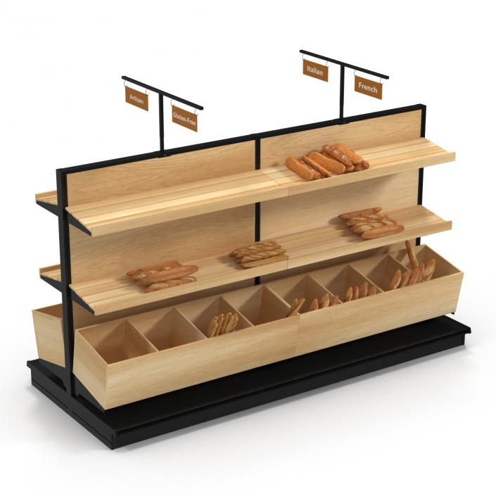 3D model Bakery Display with Bread