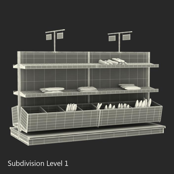 3D model Bakery Display with Bread