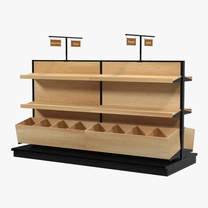 3D Bakery Display Shelves Collection model