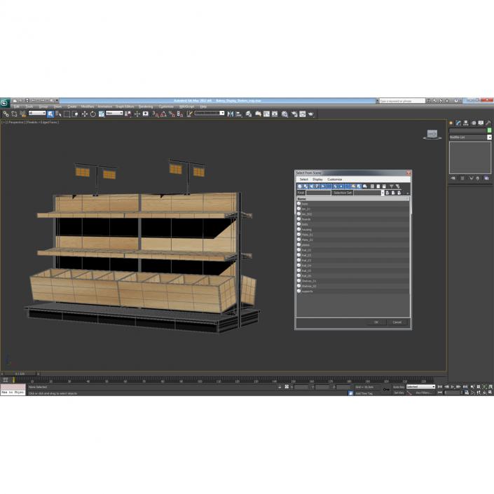 Bakery Display Shelves 3D