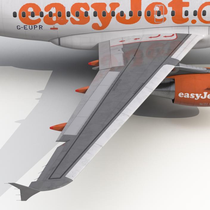 3D Airbus A318 EasyJet Rigged