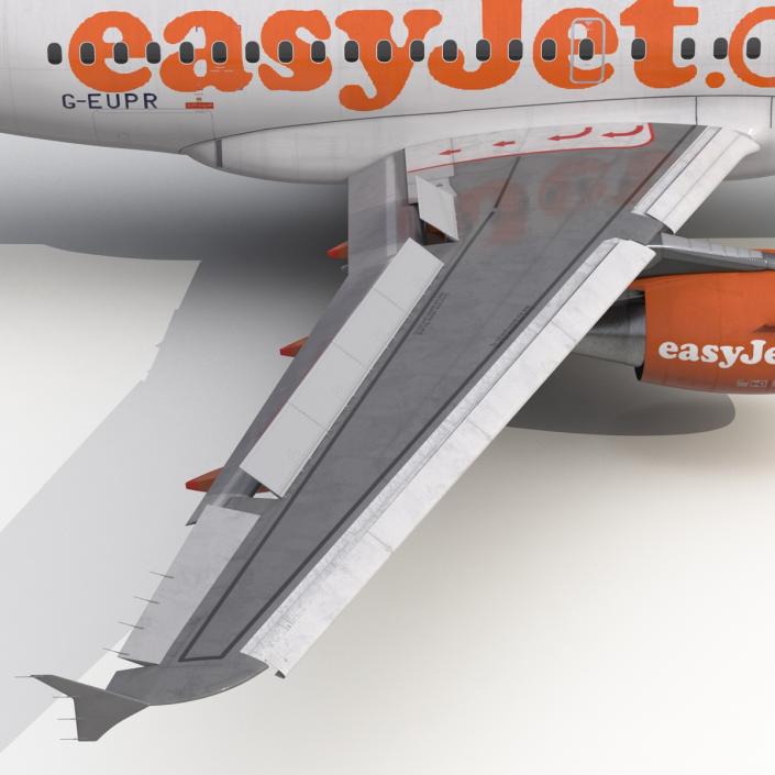 3D Airbus A318 EasyJet Rigged