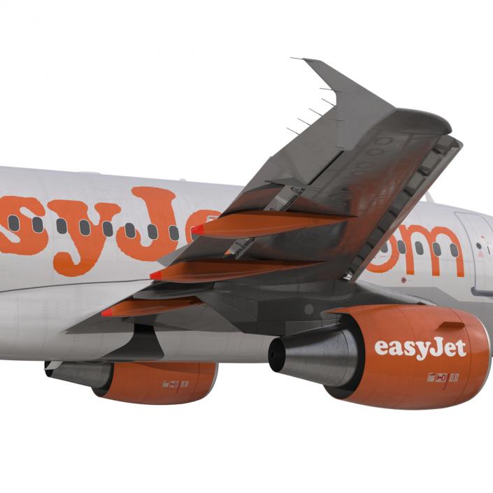 3D Airbus A318 EasyJet Rigged