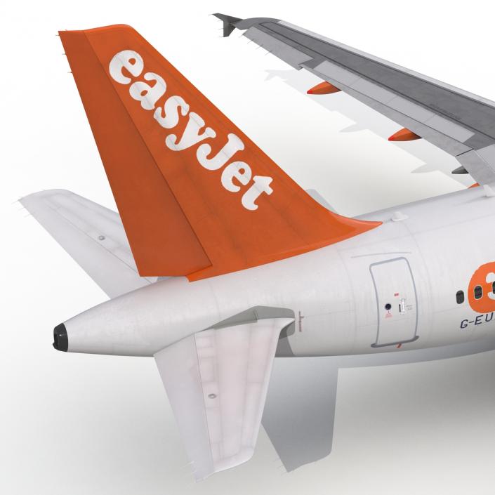 3D Airbus A318 EasyJet Rigged