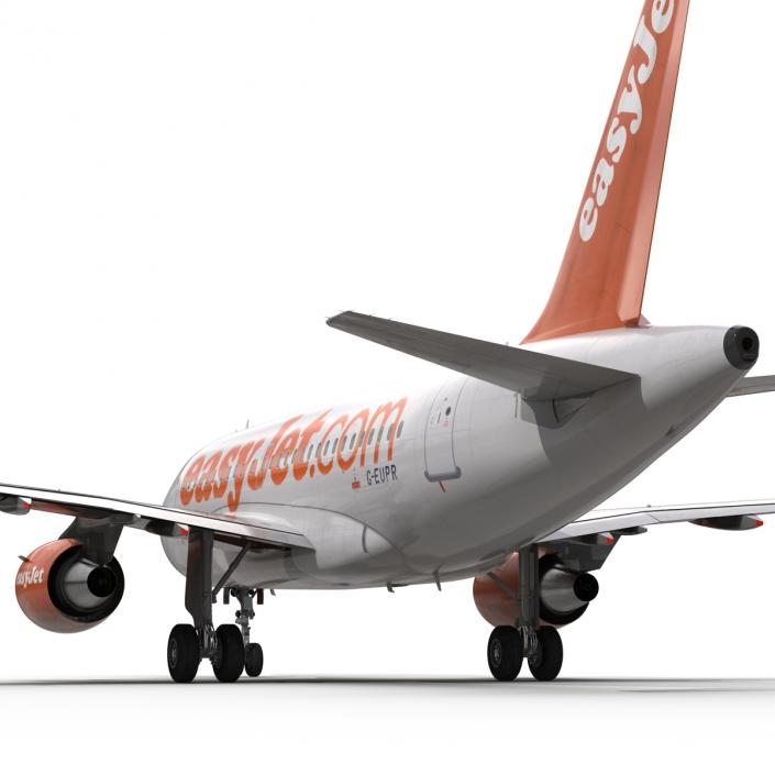 3D Airbus A318 EasyJet Rigged