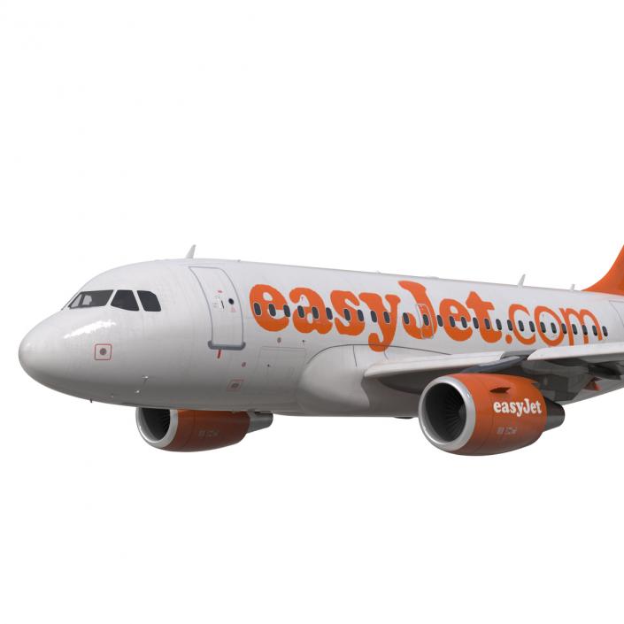 3D Airbus A318 EasyJet Rigged