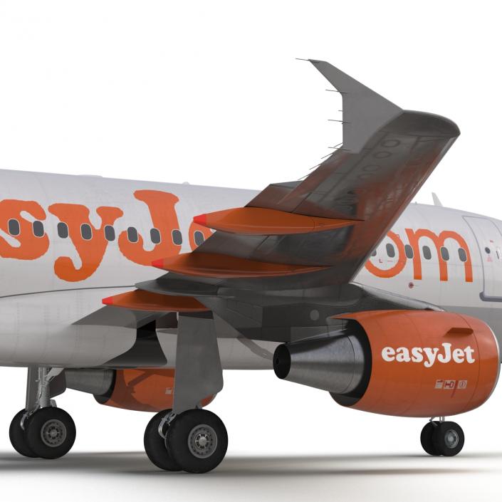 3D Airbus A318 EasyJet Rigged