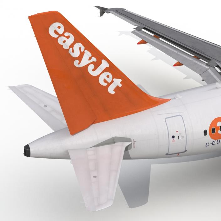 3D Airbus A318 EasyJet Rigged