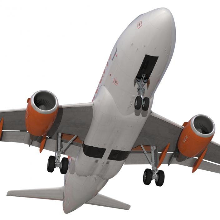 3D Airbus A318 EasyJet Rigged