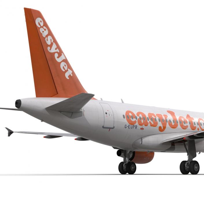 3D Airbus A318 EasyJet Rigged