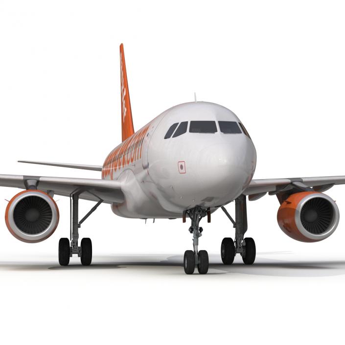 3D Airbus A318 EasyJet Rigged