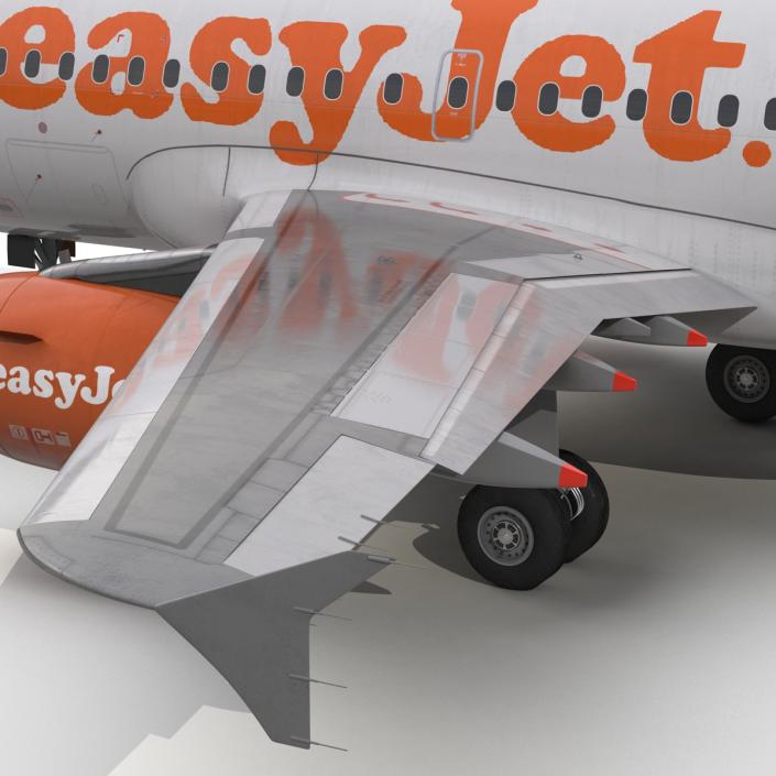 3D Airbus A318 EasyJet Rigged