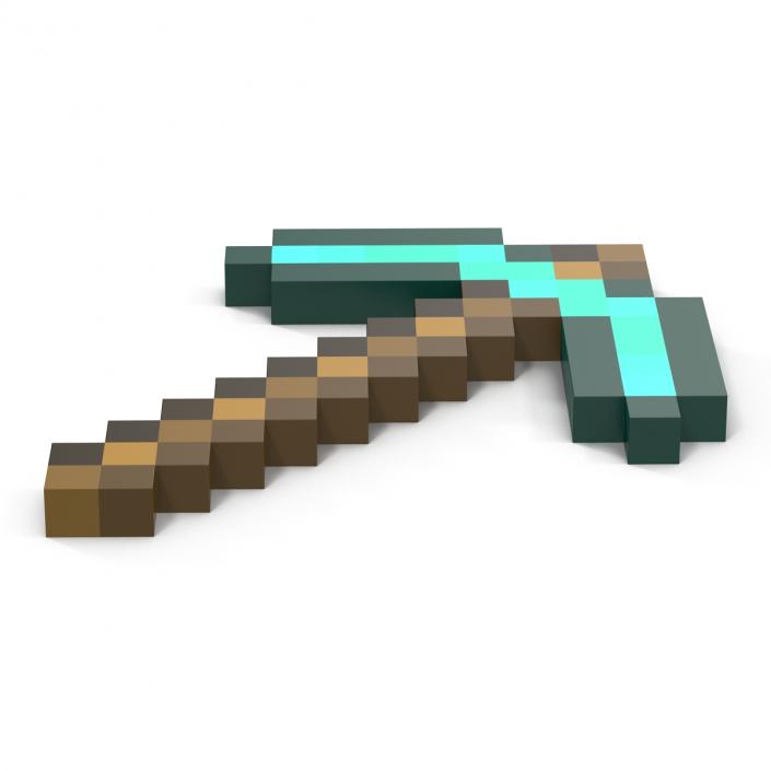 3D model Minecraft Pickaxe Diamond