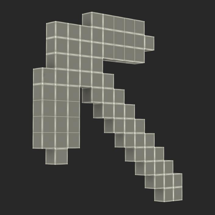 3D model Minecraft Pickaxe Diamond