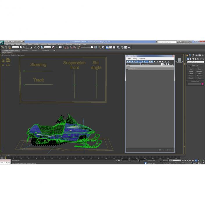 3D model Snowmobile Generic Rigged