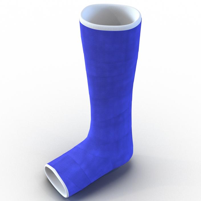 Blue Fiberglass Cast Leg 3D model