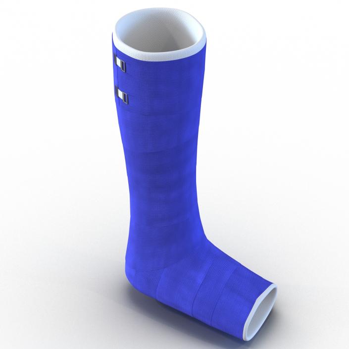 Blue Fiberglass Cast Leg 3D model