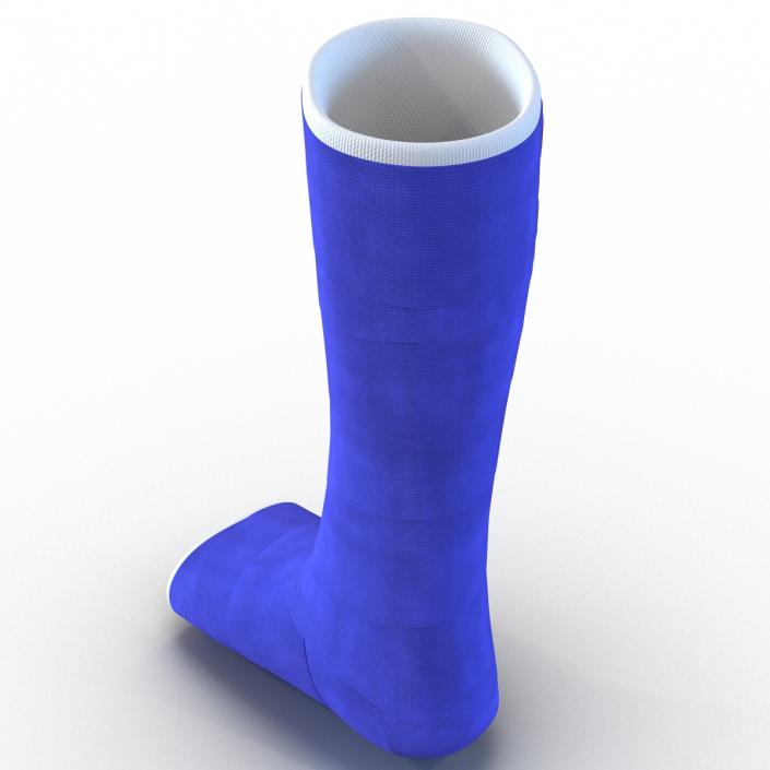 Blue Fiberglass Cast Leg 3D model