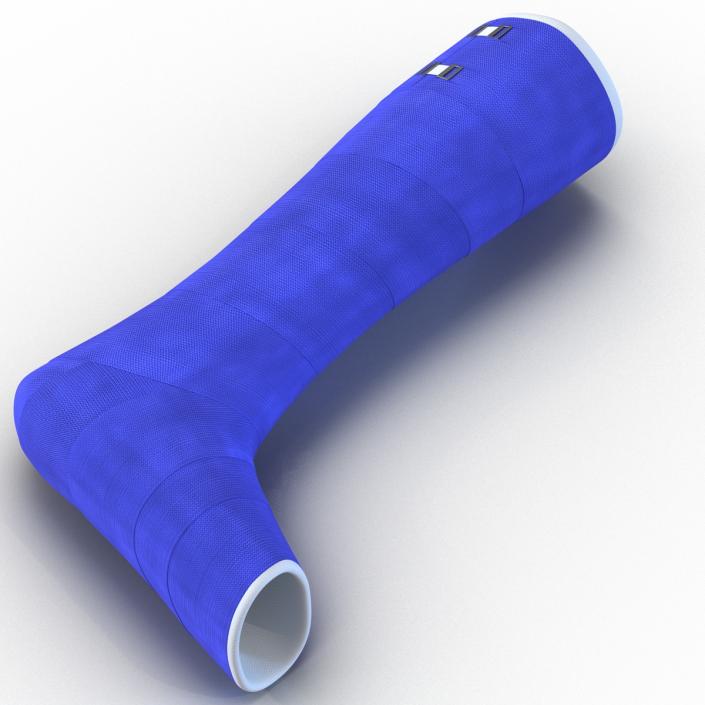 Blue Fiberglass Cast Leg 3D model