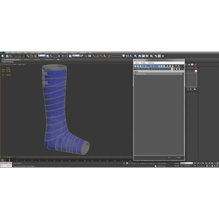 Blue Fiberglass Cast Leg 3D model