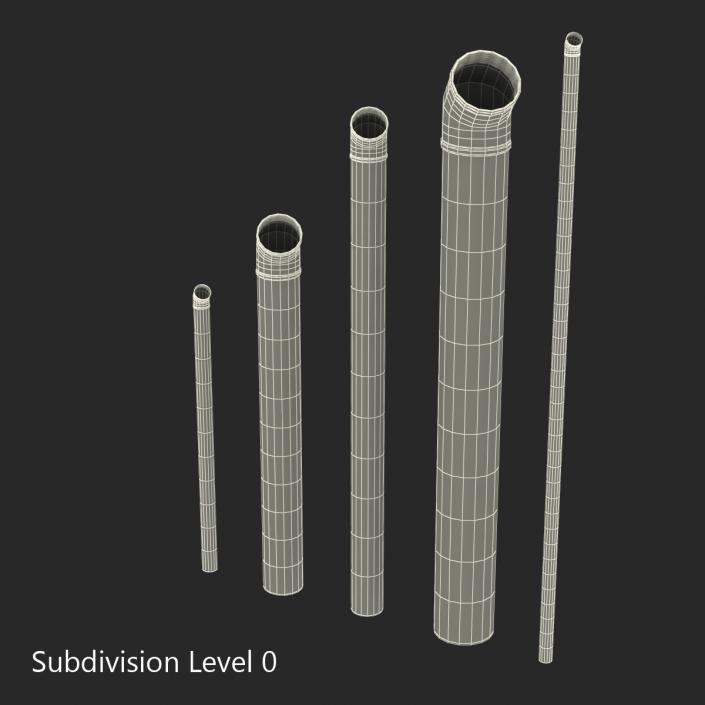 3D model Iron Pipes with Elbow Attachment 45