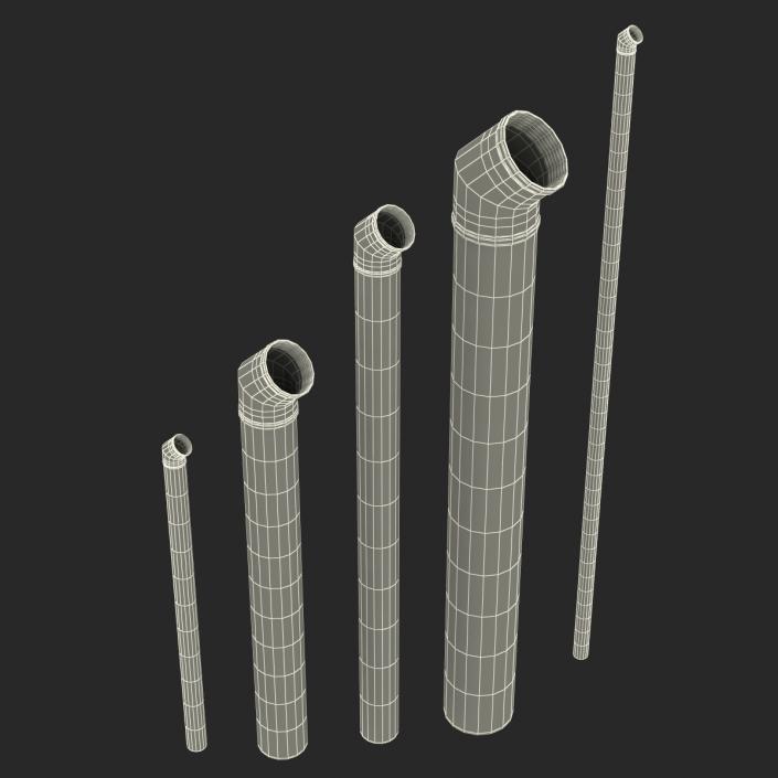 3D model Iron Pipes with Elbow Attachment 45