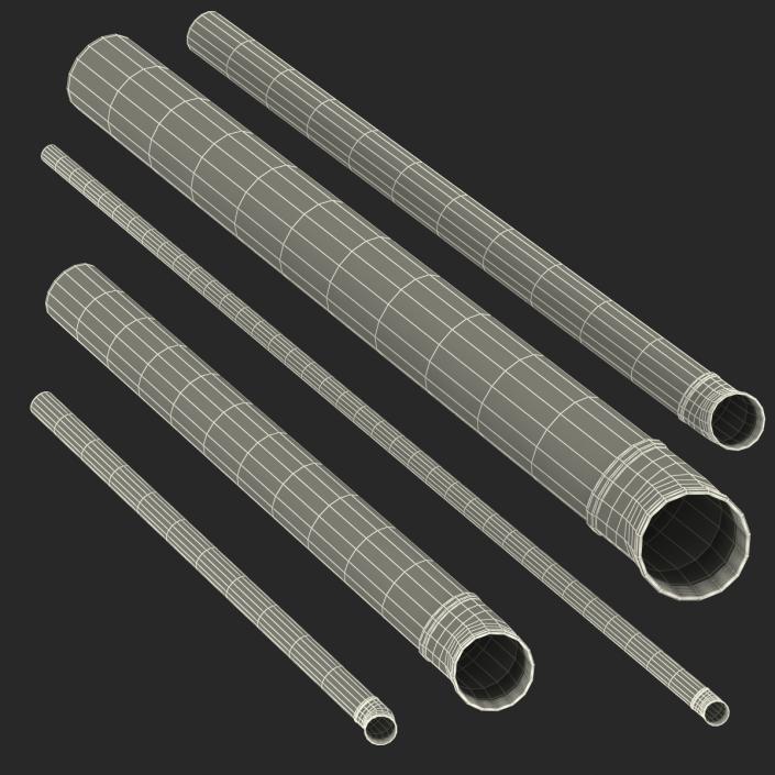 3D model Iron Pipes with Elbow Attachment 45