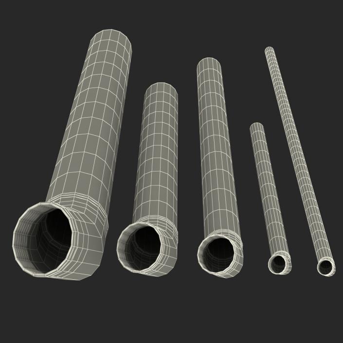 3D model Iron Pipes with Elbow Attachment 45