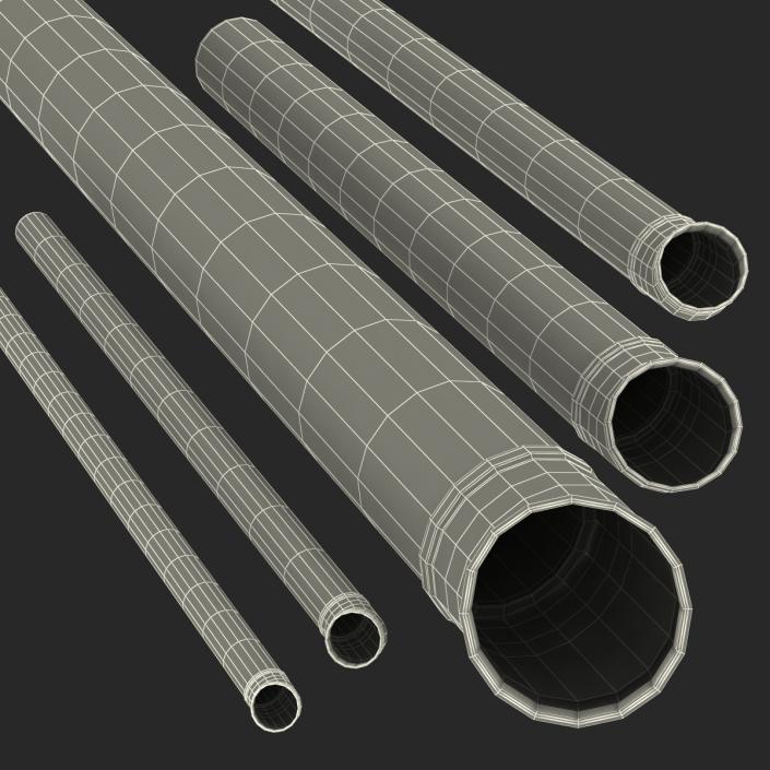 3D model Iron Pipes with Elbow Attachment 45