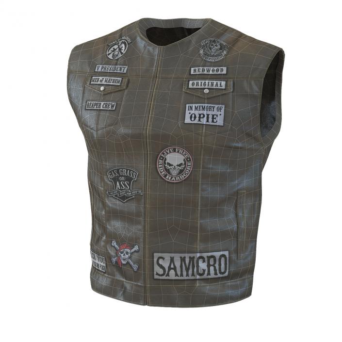 3D model Leather Biker Vest 2