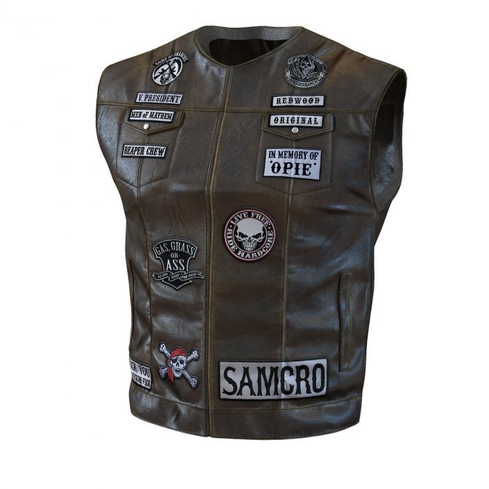 3D model Leather Biker Vest 2