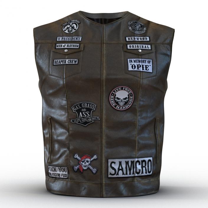 3D model Leather Biker Vest 2