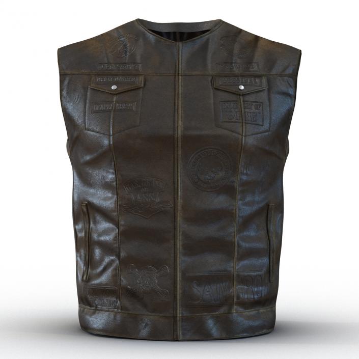 3D Leather Biker Vest Generic 2 model