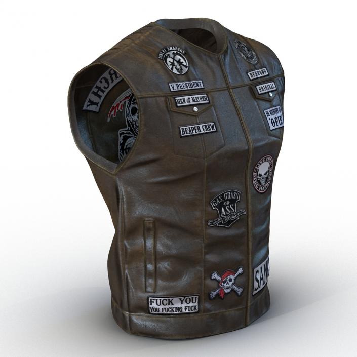 3D model Leather Biker Vest 2