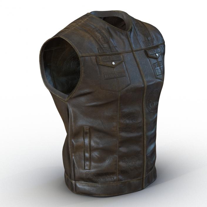 3D Leather Biker Vest Generic 2 model