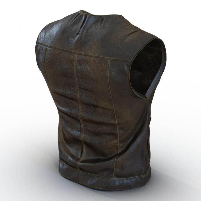 3D Leather Biker Vest Generic 2 model