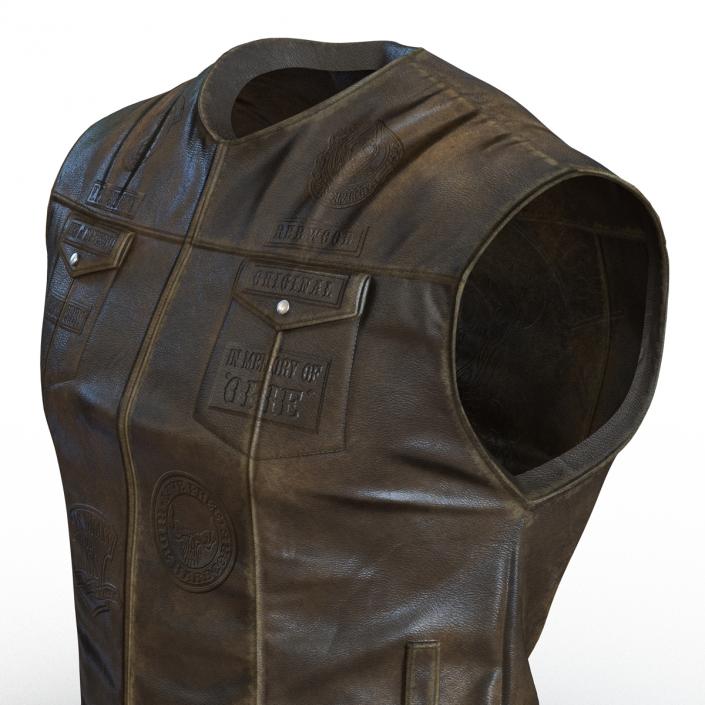 3D Leather Biker Vest Generic 2 model