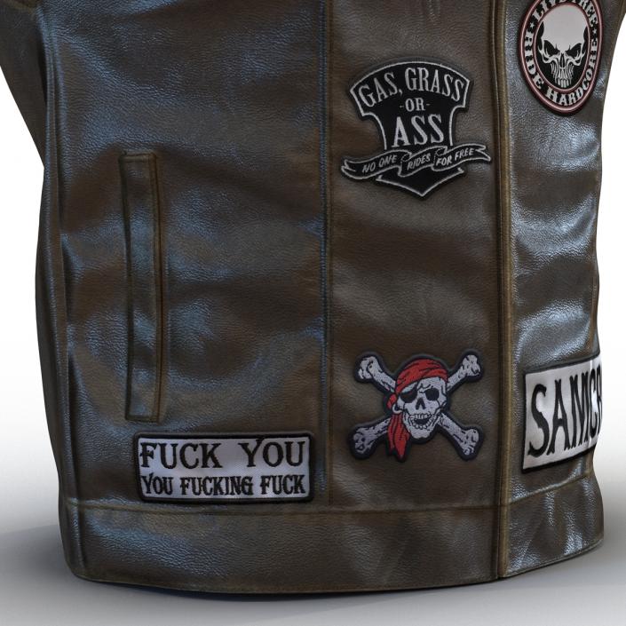 3D model Leather Biker Vest 2