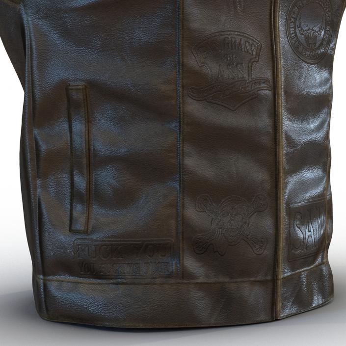 3D Leather Biker Vest Generic 2 model