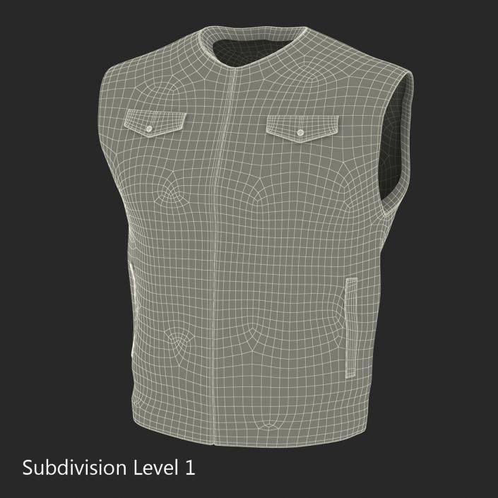 3D model Leather Biker Vest 2