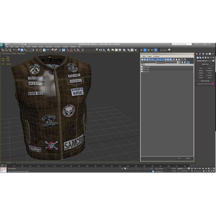 3D model Leather Biker Vest 2