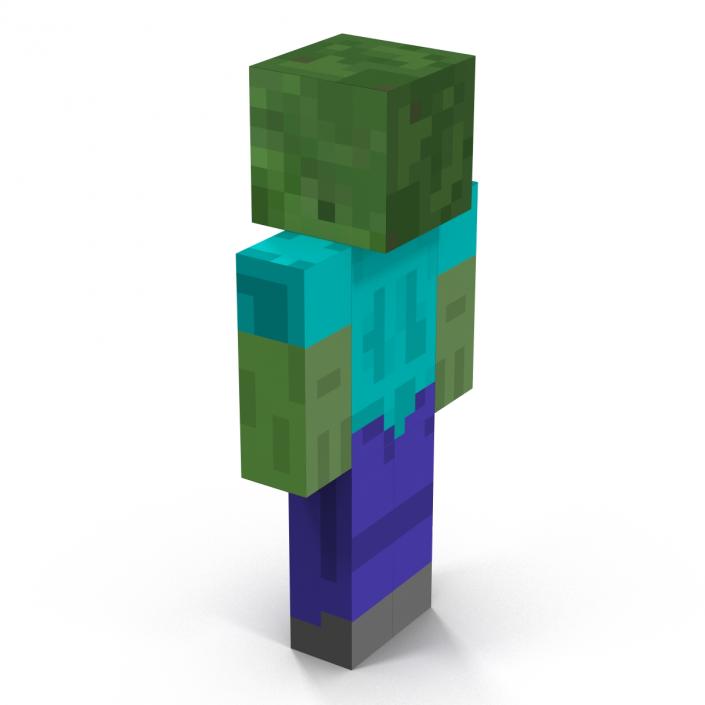 3D Minecraft Zombie Rigged model