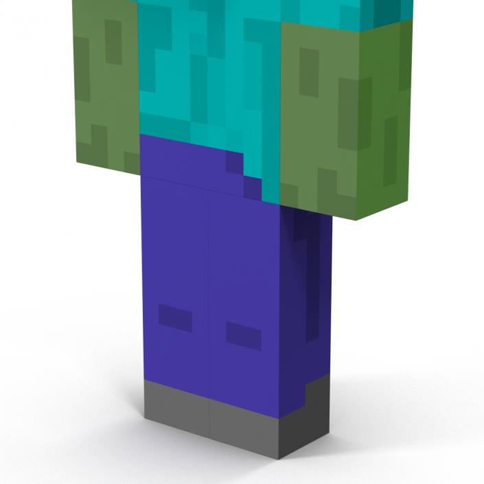 3D Minecraft Zombie Rigged model